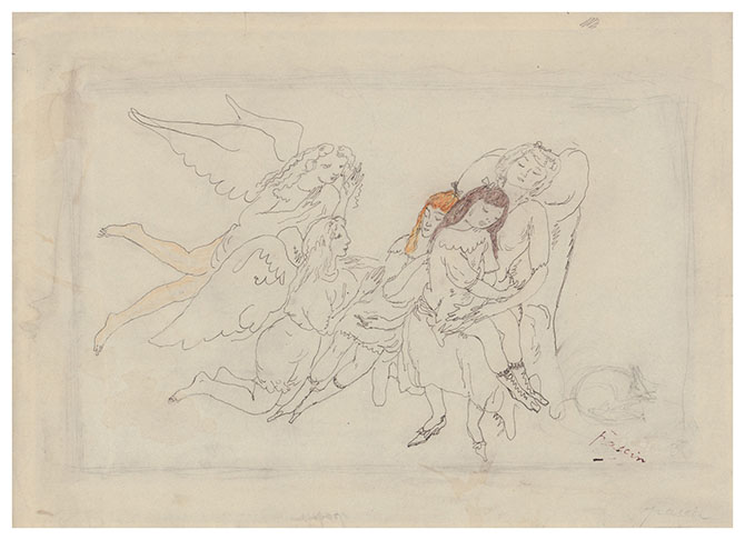 Les Anges, drawing by Jules PASCIN